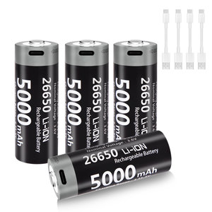 Batería de 5000mAh 26650 para linterna de alta potencia USB C recargable con protección de PCB Luz de caza luz Solar - Product Image 1
