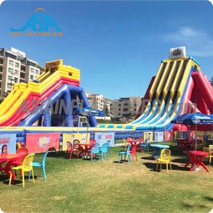 Trượt Nước Bơm Hơi 3 Làn Dài Nhất Để Chơi Dưới Nước, Trượt Nước Biển Bơm Hơi Lớn Nhất Mùa Hè Ngoài Trời - Product Image 2