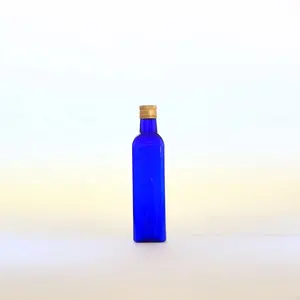 Blue Color Bottle with Shrink Cap 500ml Plastic Oil Bottle