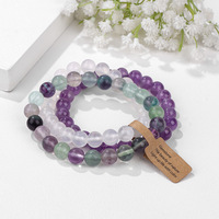 Bracelet de Guérison en Pierre de Cristal pour Homme et Femme, Bijoux Rhodonite, Quartz Rose Rose, Onyx Noir, Nouveauté 2023, 3 Pièces/Ensemble