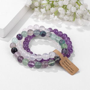 Nuovo 3 pz/set Healing Crystal Stone Beaded <span class=keywords><strong>bracciale</strong></span> uomo donna gioielli Rhodonite Rose Pink Quartz Black Onyx bracciali 2023 - Product Image 3