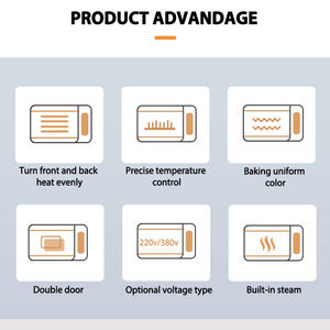 เตาอบไมโครเวฟแบบพาความร้อน 380V 10 ถาด สำหรับมืออาชีพ รุ่นใหม่ สำหรับอบพิซซ่า ครัวซองต์ พาย มัฟฟิน ขนมปัง แป้ง และน้ำ - Product Image 4