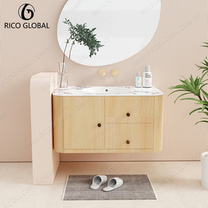 OEM Luxury Marble-Effect Porcelain Integrated Basin for High-End <b>Bathroom</b> <b>Vanities</b> Malaysia Origin - Product Image 2