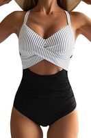 Ensemble personnalisé OEM/ODM - Maillot de bain deux pièces push-up taille haute pour femme grande taille, effet ventre plat, idéal plage et été