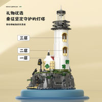 13045 MOC Assemble 1092 pièces Accessoires de construction Blocs de construction Puzzle Île Phare Jouet modèle en plastique ABS