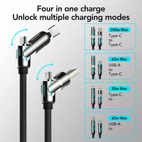 Kabel USB Zinc Tren Terbaru Pd 4-In-1 Kabel Multi Pengisian Cepat Dengan Lampu LED