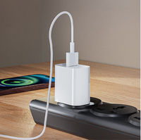  Adaptor Daya PD Super Cepat 25W Bersertifikasi USB-C+A Pengisi Daya Cepat untuk Perjalanan, Charger Dinding untuk iPhone, Ponsel, Kamera OTP