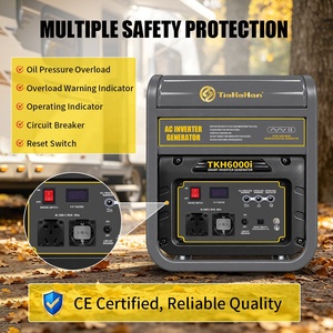 Generador Inverter de 4.5kW 230V 50Hz CE, Onda Sinusoidal Pura, Bajo THD, Portátil, de Gasolina, Enchufe Tipo EU/UK, Salida Dual, Tanque de 15L, Motor de 4 Tiempos - Product Image 6