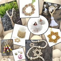 100 par sac perles en bois naturel non finies boules de bois prépercées rondes pour guirlande macramé bijoux décoration de ferme
