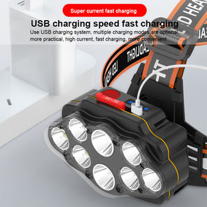 <span class=keywords><strong>Linterna</strong></span> Led <span class=keywords><strong>de</strong></span> <span class=keywords><strong>cabeza</strong></span> giratoria <span class=keywords><strong>de</strong></span> 90 grados, resistente al agua, recargable, 8 LED, 1800 lúmenes, azul - Product Image 2