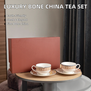 European Style Minimalist Luxurious Bone China <b>Cups</b> & <b>Saucers</b> Set-Eco-Friendly Back to School <b>Tea</b> & Coffee Gift 250ml - Product Image 2