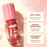 LSFAIRY LG193 Gloss à lèvres hydratant végétalien transparent longue tenue, personnalisable, étanche, avec emballage marque privée, tubes en gros
