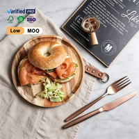 Plateau rond en bois d'acacia écologique très vendu, ensemble de plats de luxe en bois pour fruits, collations, petit-déjeuner, déjeuner et dîner