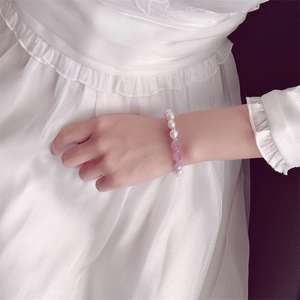 Zhizhen Jewelry's Versatile Purple Jade <b>Crystal</b> Baroque Pearl Bracelet Fresh Cute Plum Blossom Buckle Bangle Fashionable Stylish - Product Image 2