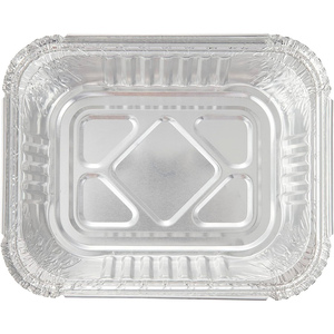 Conteneur alimentaire jetable en aluminium rectangulaire avec logo OEM, petite taille, couvercle en plastique - Product Image 3