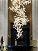 Le lustre de projet personnalisé d'éclairage de conception en laiton pour villa, hall d'entrée et escalier