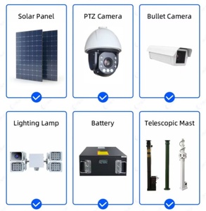 Tour d'éclairage mobile <span class=keywords><strong>solaire</strong></span> avec caméra de surveillance sans fil sur remorque pour la surveillance des chantiers extérieurs - Product Image 3