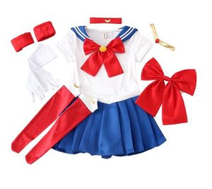 Costume da <span class=keywords><strong>Sailor</strong></span> <span class=keywords><strong>Moon</strong></span> per Bambine, Abito da Usagi Tsukino, Costume <span class=keywords><strong>di</strong></span> Halloween per Bambini, Abbigliamento per Spettacoli - Product Image 4