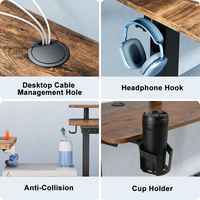 Cadre de bureau réglable motorisé intelligent à deux niveaux, table d'ordinateur électrique avec étagère pour bureau