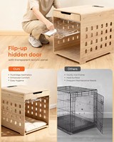 Maison et cage multifonctionnelle moderne et écologique en bois pour animaux de compagnie, table d'appoint avec fermeture à boucle pour chiens, chats, lapins et petits animaux