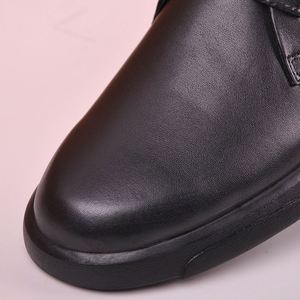 Chaussures en cuir décontractées pour hommes grandes tailles, en cuir véritable de première qualité, semelle souple et confortable, légèrement rehaussées, à lacets, polyvalentes, simples, hiver, avec bouton - Product Image 3