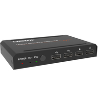 18Gbps HDMI 2-zu-1 KVM-Umschalter 4K@60Hz 4:4:4 HDCP 2.2-konform USB 2.0 HDR 10 Analoger L/R-Audioausgang 2-Port HDMI KVM-Switch