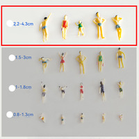 Figurines miniatures de natation en plastique, modèles de personnes de plage multi-échelles, accessoires pour diorama et micro-paysages DIY