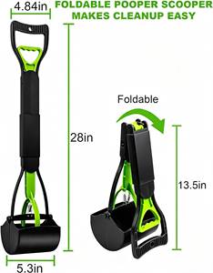 Ramasse-crottes pliable en plastique pour chien, pelle à déjections réutilisable, portable avec ressort pour la promenade en extérieur - Product Image 3