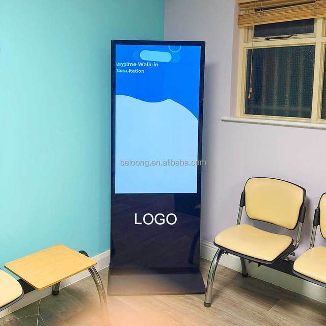 32 43 50 55 Inch 4K Lcd Standing Advertising Digital Display Signage Advertising Media Players Totem Touch Screen Digital Panel