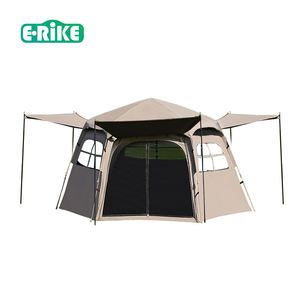 Tente de <span class=keywords><strong>camping</strong></span> hexagonale sphérique imperméable E-RIKE en Oxford, installation rapide, structure en fibre de verre, tente extérieure automatique avec auvent - Product Image 1