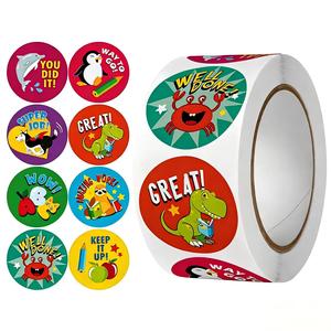 Adesivi Personalizzati Fai-da-Te, Rotoli di Adesivi Motivazionali con Animali Cartoon per Incoraggiamento nei Classi per Bambini - Product Image 3