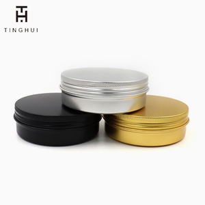 กระปุกโลหะทรงกลมขนาด 100 มล. 50 มล. สีดำ กระป๋องอลูมิเนียมเปล่าพร้อมฝาเกลียวสำหรับใส่ยาหม่อง - Product Image 5