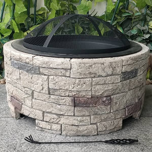 Brasoir de foyer de chauffage de jardin et de Patio et <span class=keywords><strong>Barbecue</strong></span> avec finition en pierre écologique - Product Image 2