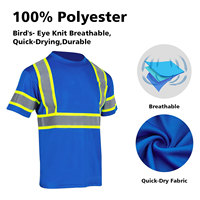 T-shirt de sécurité réfléchissant bicolore à manches courtes à séchage rapide pour hommes, uniforme de travail pour les ouvriers du bâtiment