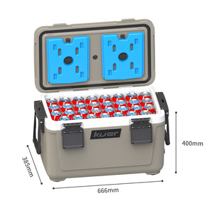 Nevera portátil Ikuer de 45Qt, rotomoldeada, para exteriores y camping, con tapa, almacenamiento y asa. - Product Image 3