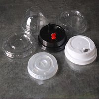 Couvercle de tasse à café personnalisable en PP, transparent, anti-déversement, à ouverture facile, pour gobelet à bubble tea, 90mm/95mm