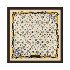 Écharpe carrée en imitation soie haut <span class=keywords><strong>de</strong></span> gamme pour homme, style coréen, tendance printemps, motifs floraux et pois, polyvalente et tendance - Product Image 5