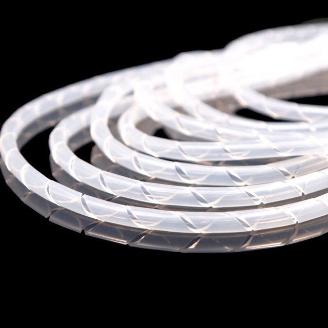 Factory Custom Flame Retardant Spiral Cable Sleeve High-Temperature Silicone Wire Wrap Harness Protection Flexible Cutting