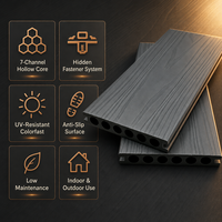 Plancher composite WPC coextrudé SINKO, directement de l'usine, moderne, antidérapant, texture brossée, grain de bois, imperméable, pour jardin