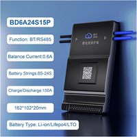 JK-BD6A24S15P BMS intelligent 8-24S 24V-72V 150A 2A avec équilibrage actif pour batteries LiFePO4/LTO, gestion solaire, courant de crête 300A