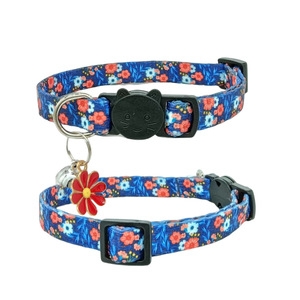 Collares florales para gatos con etiqueta de aire <span class=keywords><strong>Collar</strong></span> para mascotas antipérdida con colgante de silicona y flores <span class=keywords><strong>Collar</strong></span> con etiqueta de aire Cutie Cat Breakaway Collares - Product Image 2