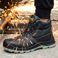 711-2 CE Sepatu Kerja Kulit Asli Baru S3 Sol PU Tahan Lama, Sepatu Keselamatan Anti Benturan dengan Ujung Baja Tahan Air untuk Konstruksi