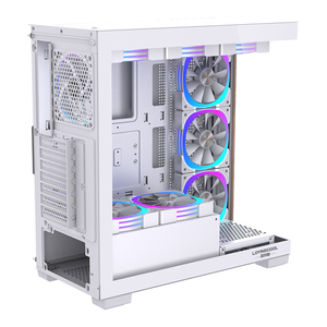 Lovingcool alta calidad ATX chasis escritorio blanco vidrio templado <span class=keywords><strong>PC</strong></span> <span class=keywords><strong>Gaming</strong></span> <span class=keywords><strong>Computer</strong></span> Case torres completas CPU carcasa ordenador gabinete - Product Image 3