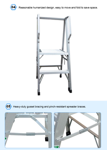 2 3 4 Steps <strong>Aluminum</strong> <strong>Ladder</strong> <strong>Single</strong>-Sided Grade 1A Aluminium Folding Stairs Household Platform Step <strong>Ladder</strong> - Product Image 6