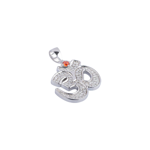 จี้เพชร Danta Gems Iced Om สัญลักษณ์ทางจิตวิญญาณ ดีไซน์เรียบหรู ประดับด้วยคริสตัลคุณภาพสูง ชุบทองคำ 18K - Product Image 1