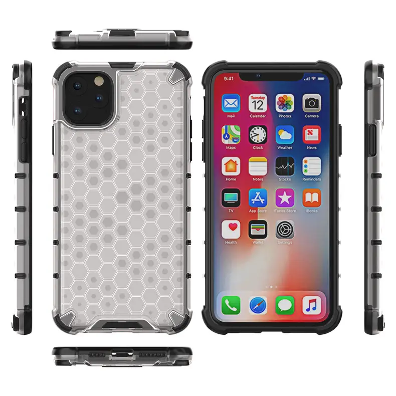 RICOO Best Selling Honeycomb Transparent Shockproof Case For Xiaomi Redmi Note 9s 9 pro mobile phone cases for iphone Samsung