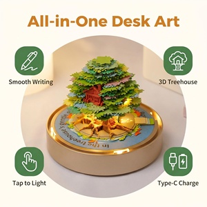 Lámpara <span class=keywords><strong>de</strong></span> Noche <span class=keywords><strong>de</strong></span> Papel 3D con Diseño <span class=keywords><strong>de</strong></span> Casa en el Árbol, Recuerdo DIY <span class=keywords><strong>de</strong></span> Primera Calidad - Product Image 3