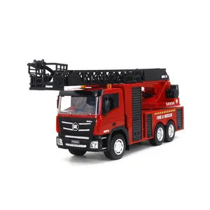 Пожарная машина Huina 1361 с дистанционным управлением, 1:18 масштаб, 9-канальная радиоуправляемая Пожарная машина с лестницей и светодиодными лампами