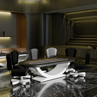 Table de poker professionnelle WANYAJU pour les jeux de casino, baccarat, pieds en bois massif, logo imprimé par transfert thermique