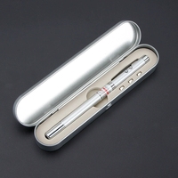 5-en-1 pointeur Laser rouge lampe de poche LED rétractable stylo à bille antenne télescopique boîtier en métal-outil d'enseignement stylo avec boîte